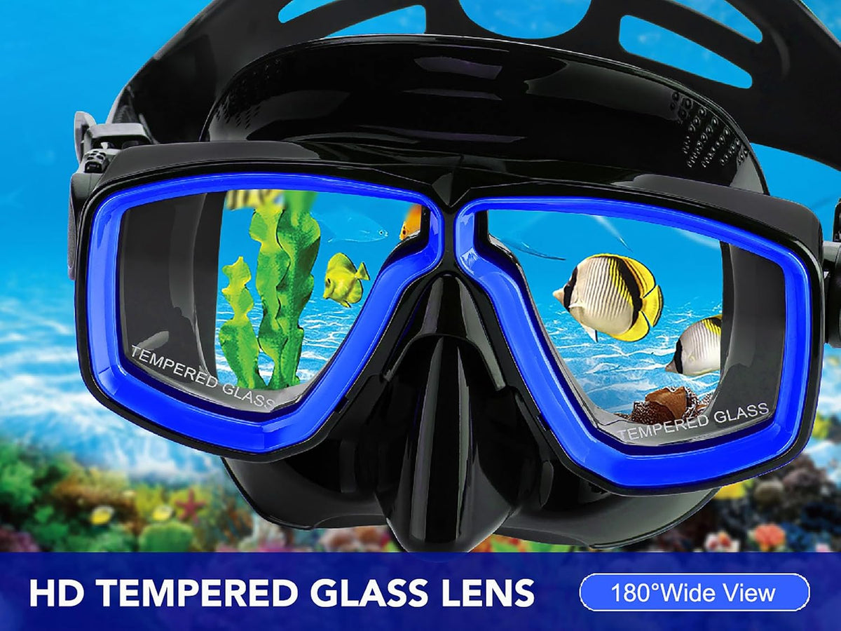 Snorkeling Gear for Adults with Bag Anti-Fog Snorkel Sets for Travel
