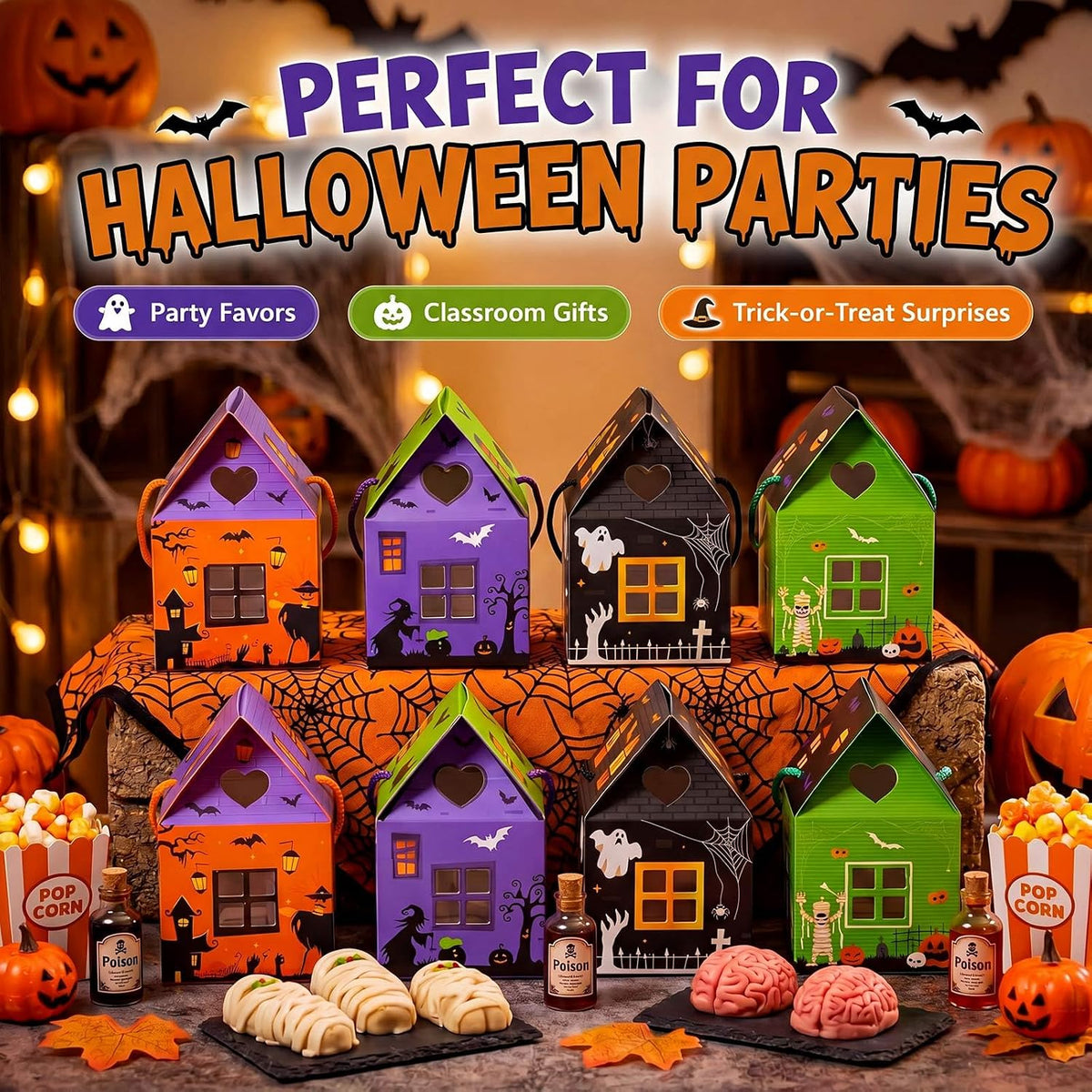 Halloween Treat Boxes Mini Castle House Candy Box